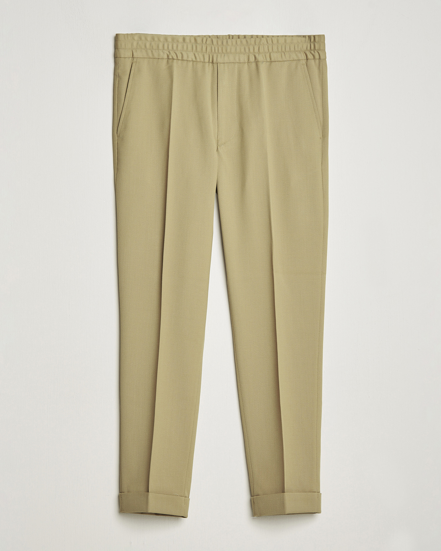 Hombres | Pantalones | Filippa K | Terry Cropped Trousers Sage Melange