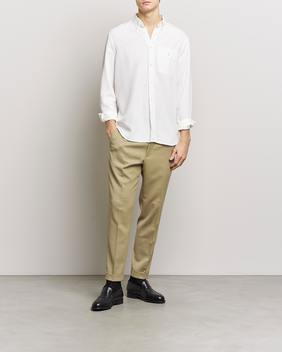 Hombres | Pantalones | Filippa K | Terry Cropped Trousers Sage Melange