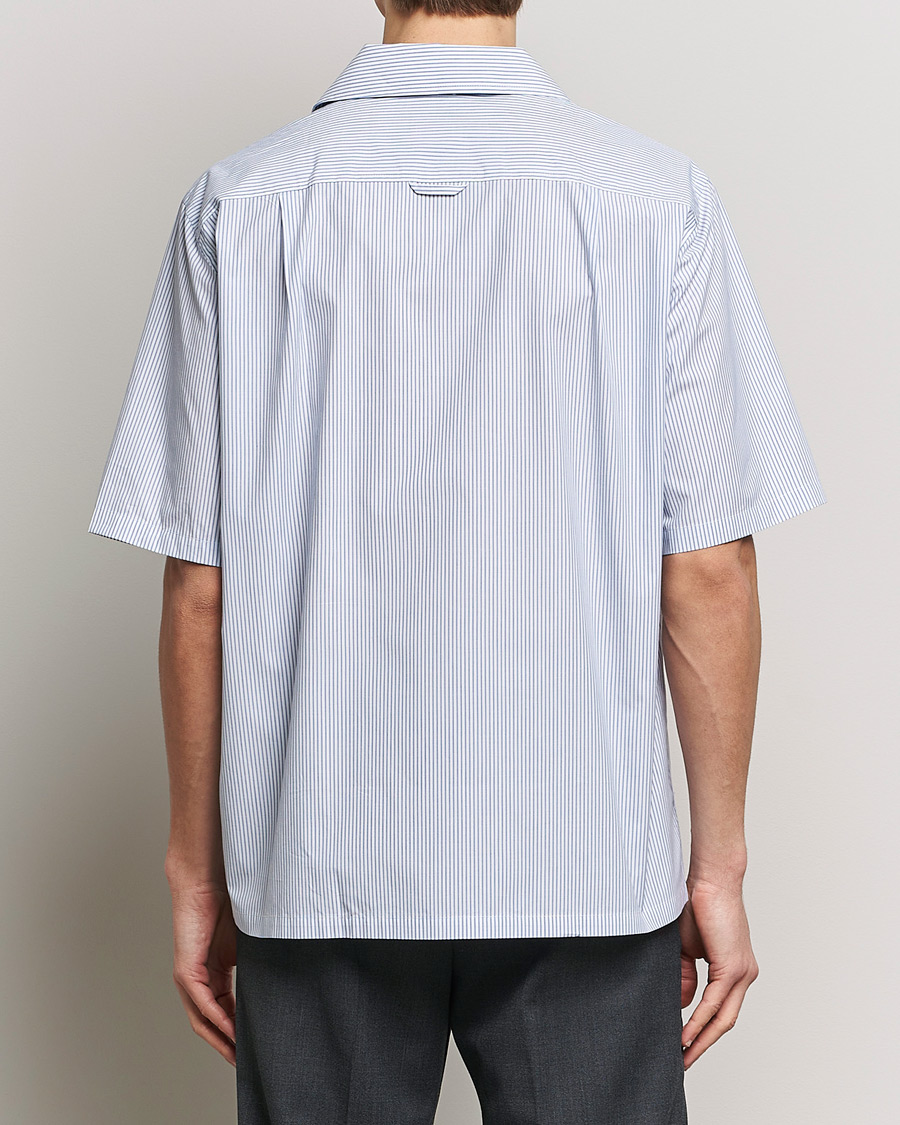Hombres | Camisas | Filippa K | Striped Short Sleeve Resort Shirt Blue/White