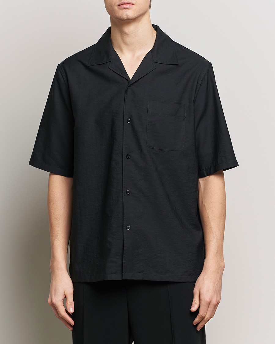 Hombres | Camisas de manga corta | Filippa K | Resort Short Sleeve Shirt Black