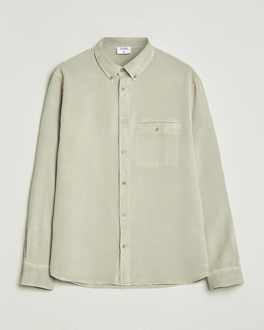 Hombres | Camisas | Filippa K | Zachary Lyocell Shirt Light Sage