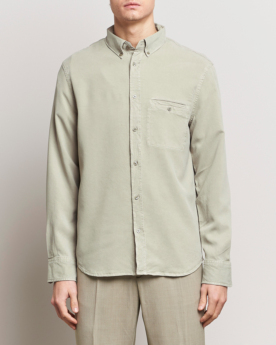 Hombres | Camisas | Filippa K | Zachary Lyocell Shirt Light Sage
