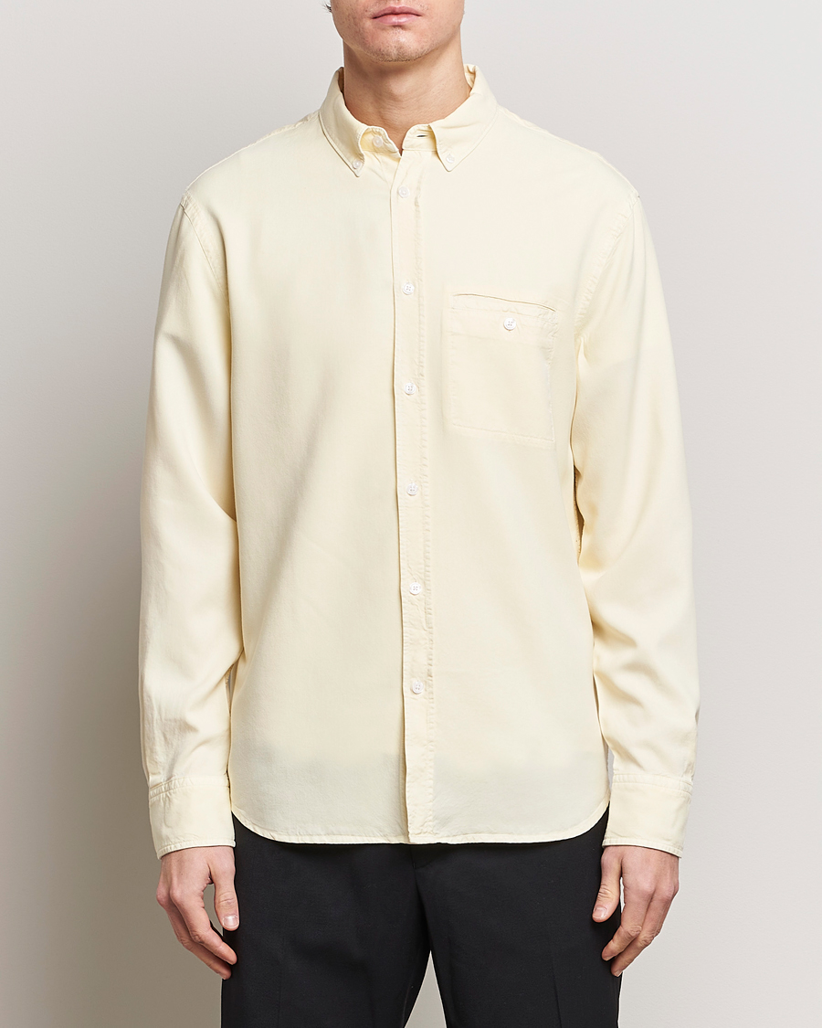 Hombres | Camisas | Filippa K | Zachary Lyocell Shirt Soft Yellow