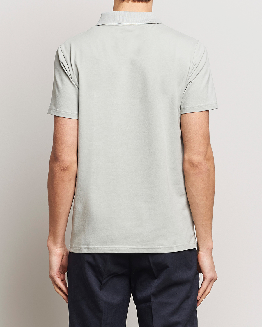 Hombres | Polos | Filippa K | Soft Lycra Polo T-Shirt Green Grey