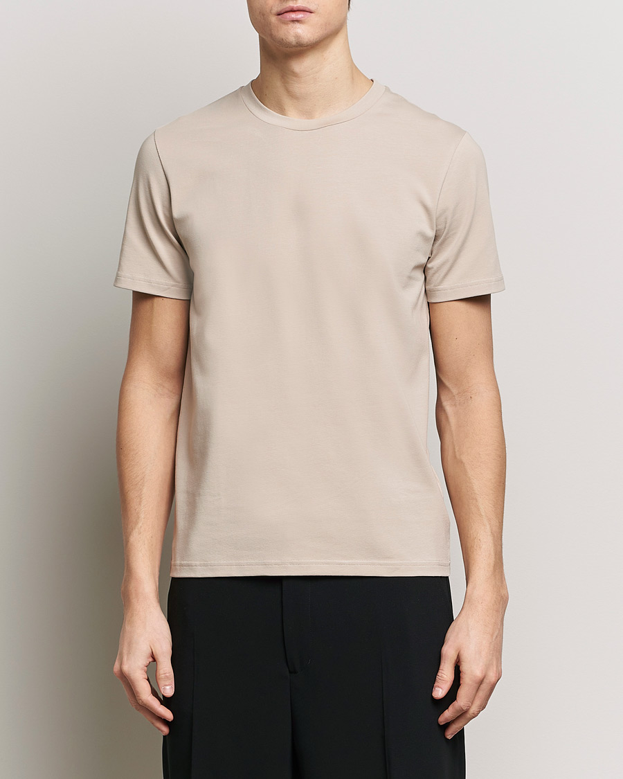 Hombres | Camisetas de manga corta | Filippa K | Soft Lycra T-Shirt Light Taupe