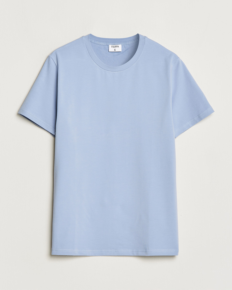 Hombres | Camisetas | Filippa K | Soft Lycra T-Shirt Faded Blue