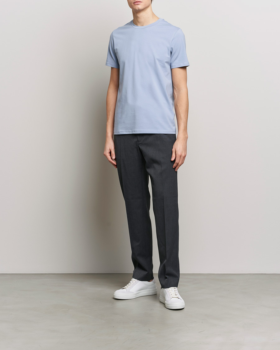 Hombres | Camisetas | Filippa K | Soft Lycra T-Shirt Faded Blue