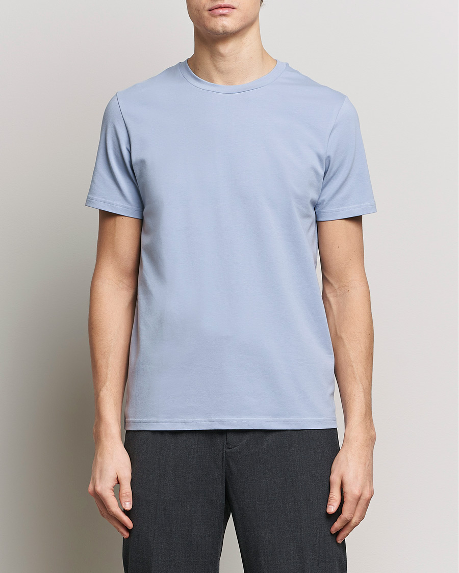 Hombres | Camisetas | Filippa K | Soft Lycra T-Shirt Faded Blue