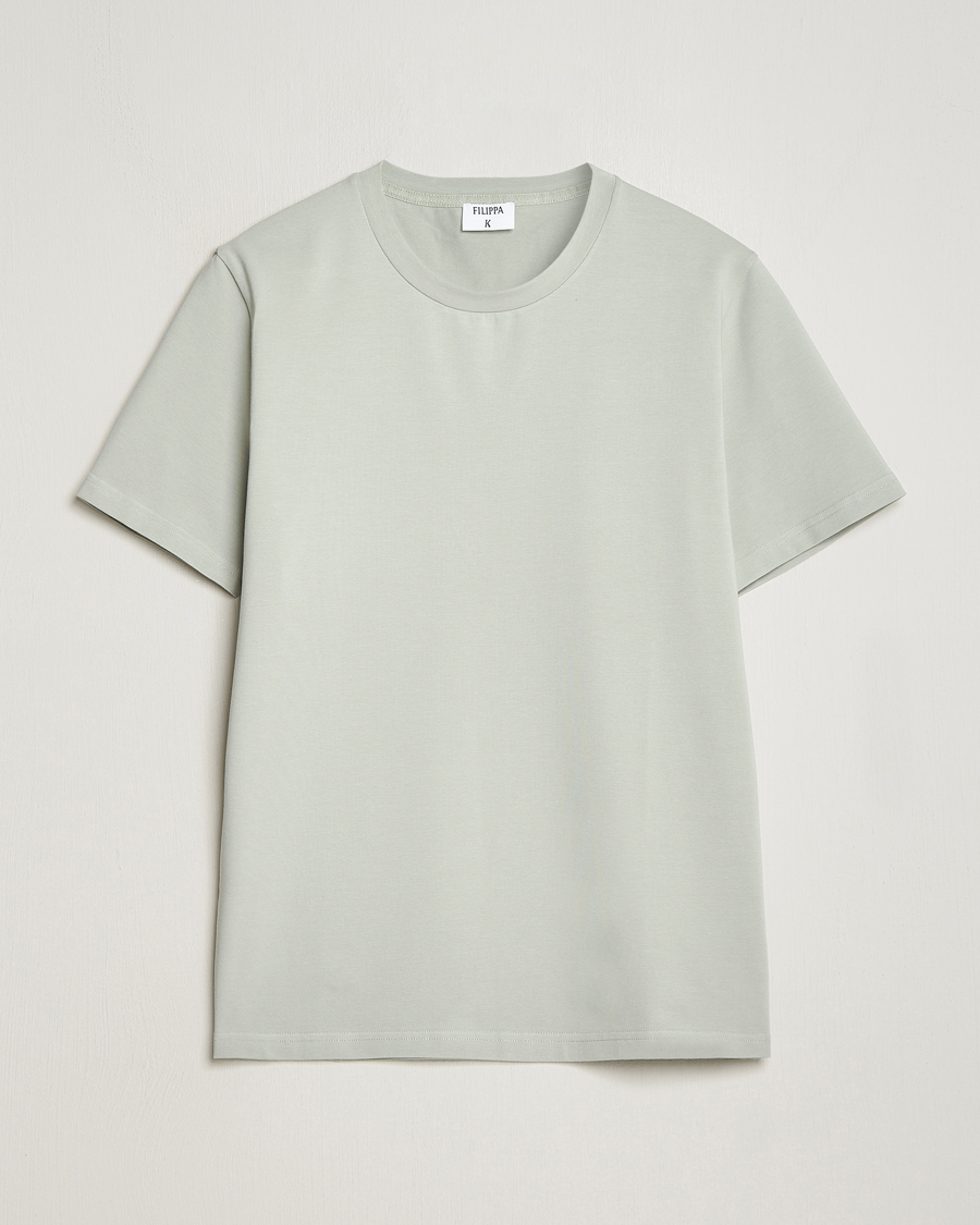 Hombres | Camisetas | Filippa K | Soft Lycra T-Shirt Green Grey