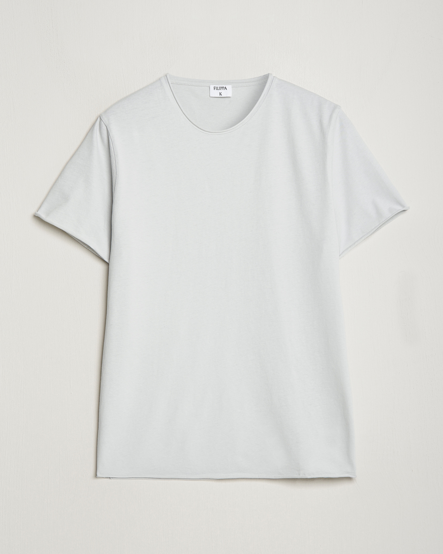 Hombres | Camisetas | Filippa K | Roll Neck Crew Neck T-Shirt Light Grey