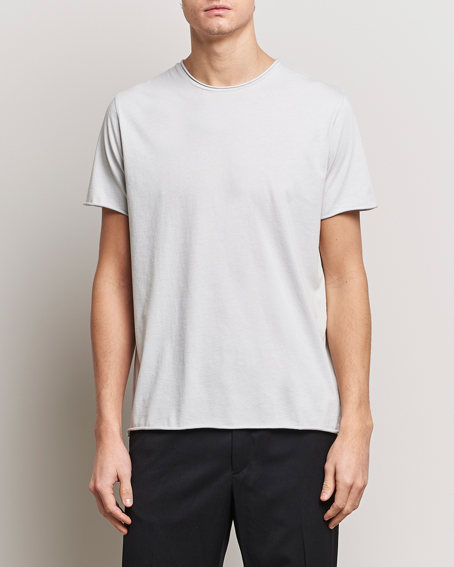 Hombres | Camisetas | Filippa K | Roll Neck Crew Neck T-Shirt Light Grey