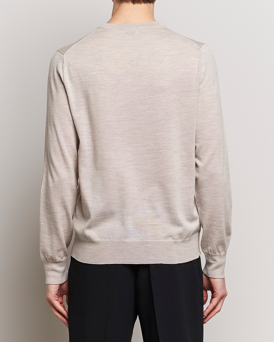 Hombres | Jerséis y prendas de punto | Filippa K | Merino Round Neck Sweater Beige Melange