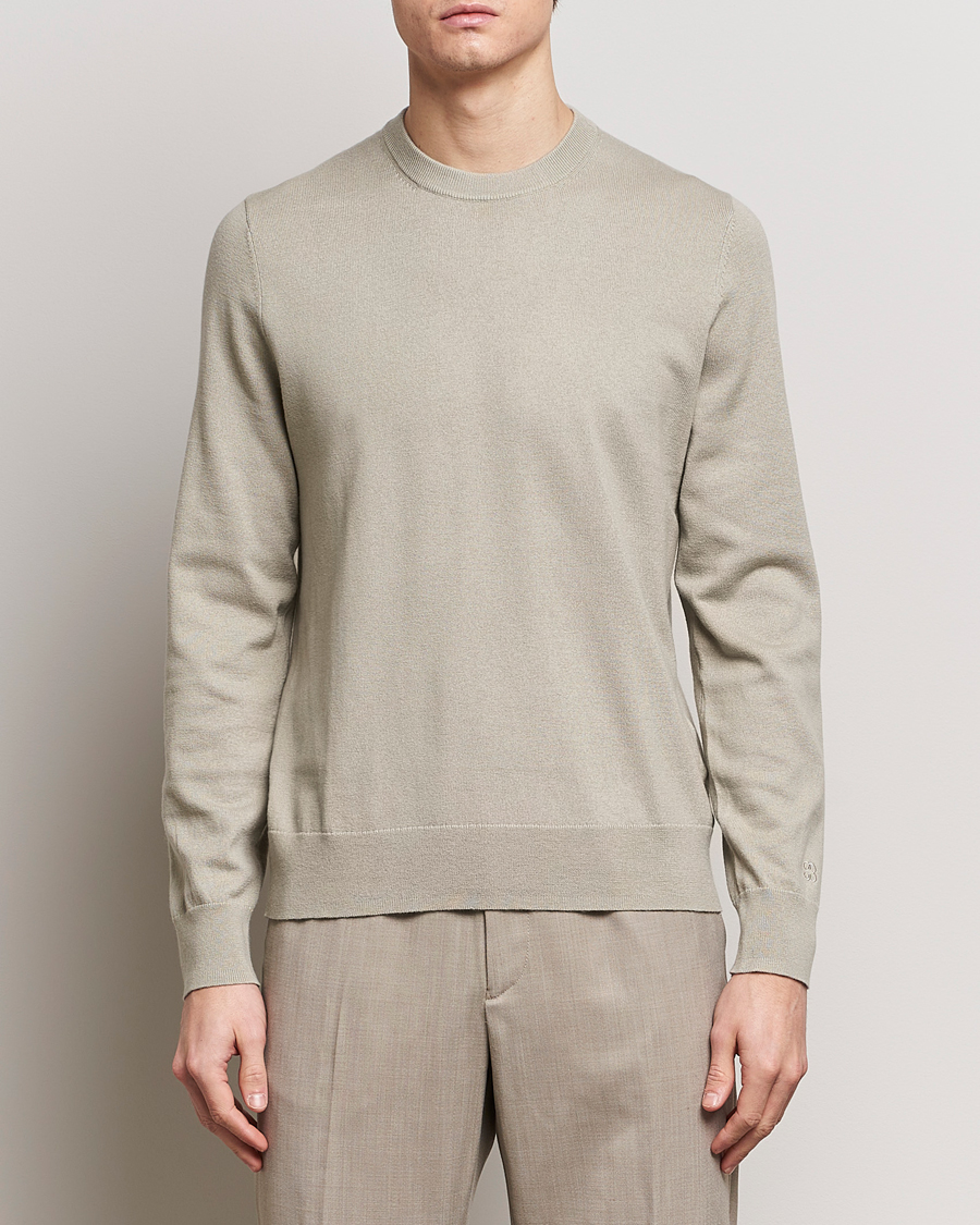 Hombres | Jerseys de punto | Filippa K | Cotton Merino Sweater Light Sage