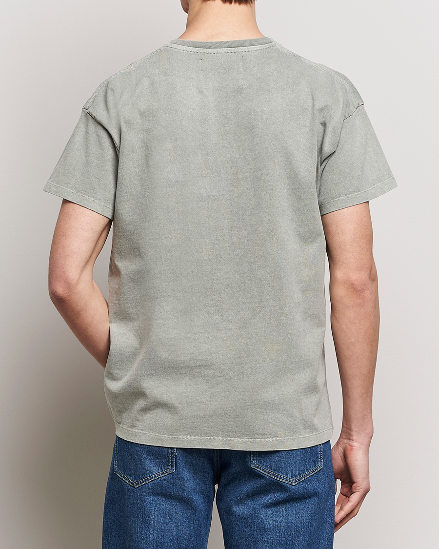 Hombres | Camisetas | Jeanerica | Marcel Heavy Crew Neck T-Shirt Washed Olive Green
