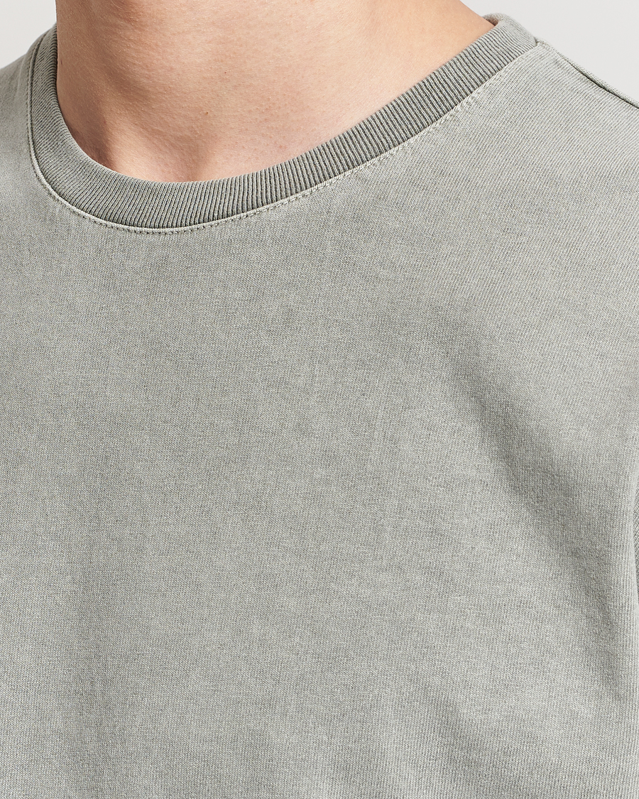 Hombres | Camisetas | Jeanerica | Marcel Heavy Crew Neck T-Shirt Washed Olive Green