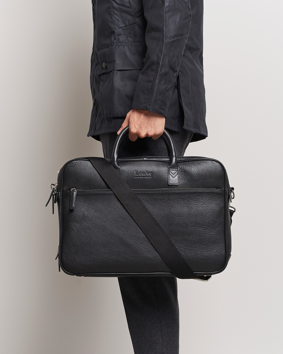 Hombres |  | Loake 1880 | Westminster Grain Leather Briefcase Black