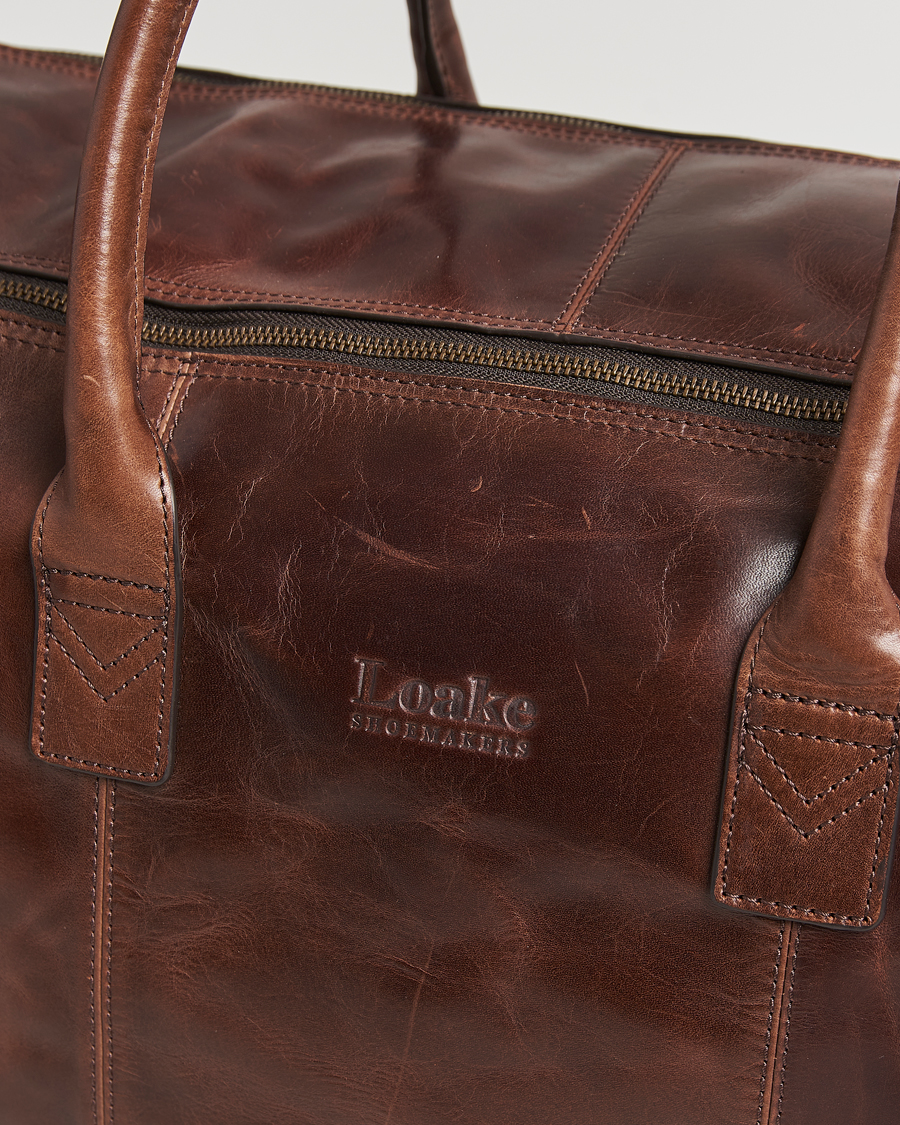 Hombres | Bolsos | Loake Shoemakers | Devon Leather Travel Bag Dark Brown