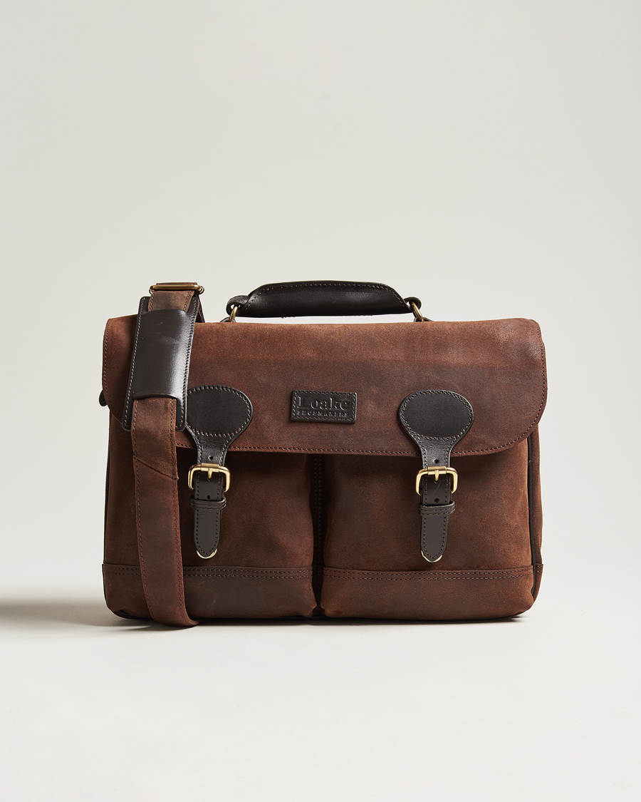 Hombres | Loake 1880 Blackfriars Suede/Leather Briefcase Brown | Loake 1880 | Blackfriars Suede/Leather Briefcase Brown