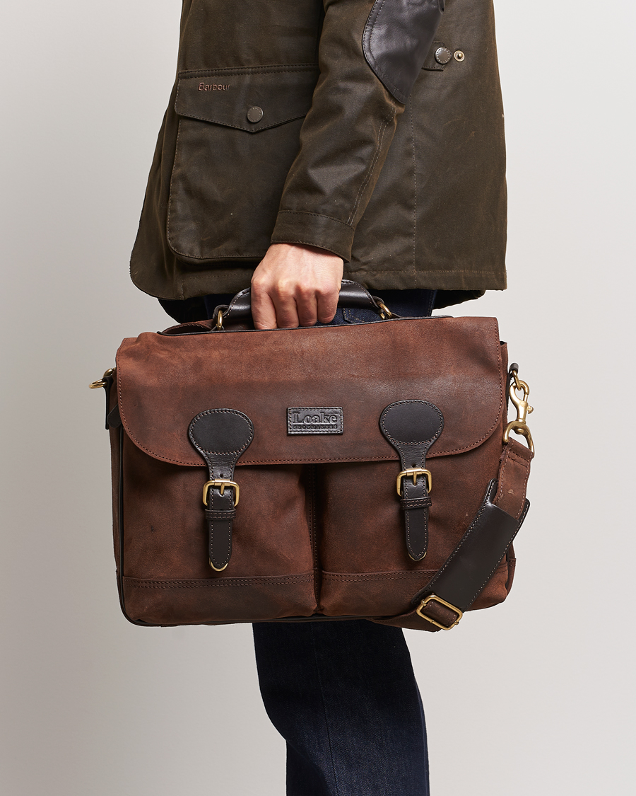 Hombres | Loake 1880 Blackfriars Suede/Leather Briefcase Brown | Loake 1880 | Blackfriars Suede/Leather Briefcase Brown