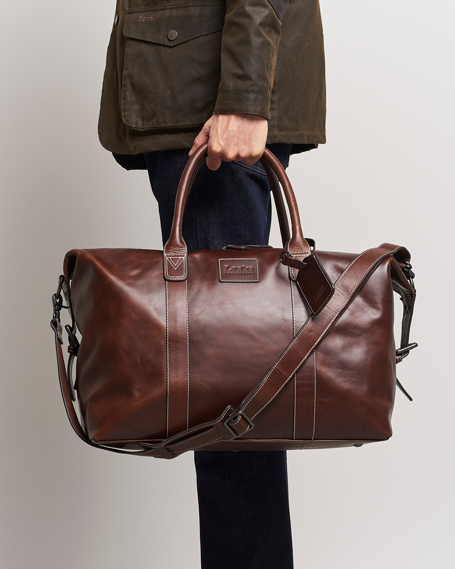 Hombres | Bolsos | Loake Shoemakers | Balmoral Veg Tanned Leather Overnight Bag Brown