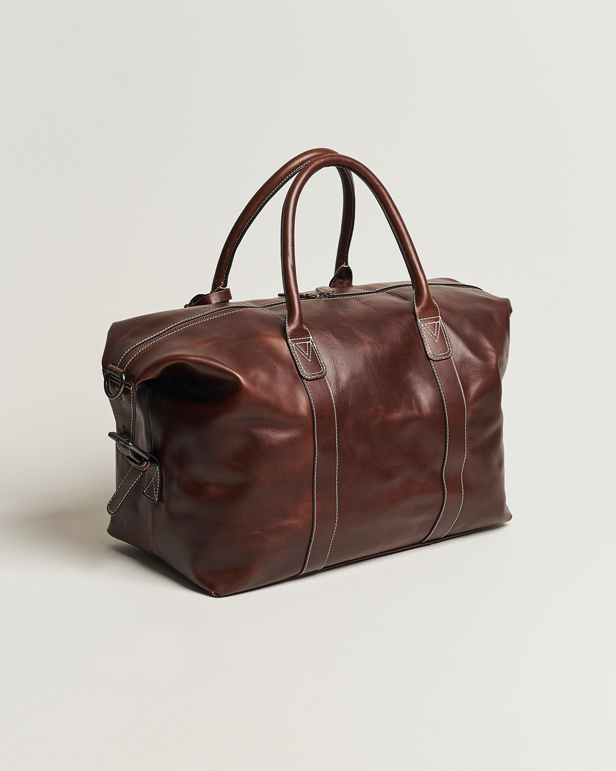 Hombres | Bolsos | Loake Shoemakers | Balmoral Veg Tanned Leather Overnight Bag Brown