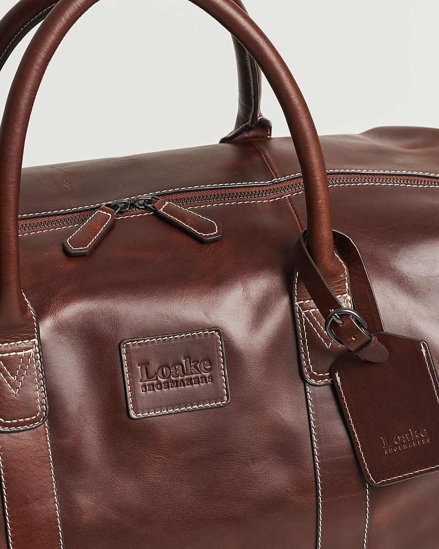 Hombres | Bolsos | Loake Shoemakers | Balmoral Veg Tanned Leather Overnight Bag Brown
