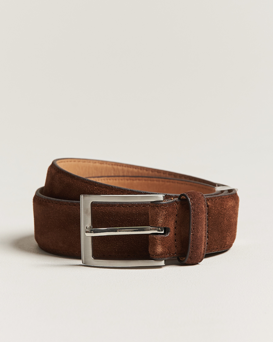 Hombres | Cinturones | Loake Shoemakers | William Suede Belt Brown