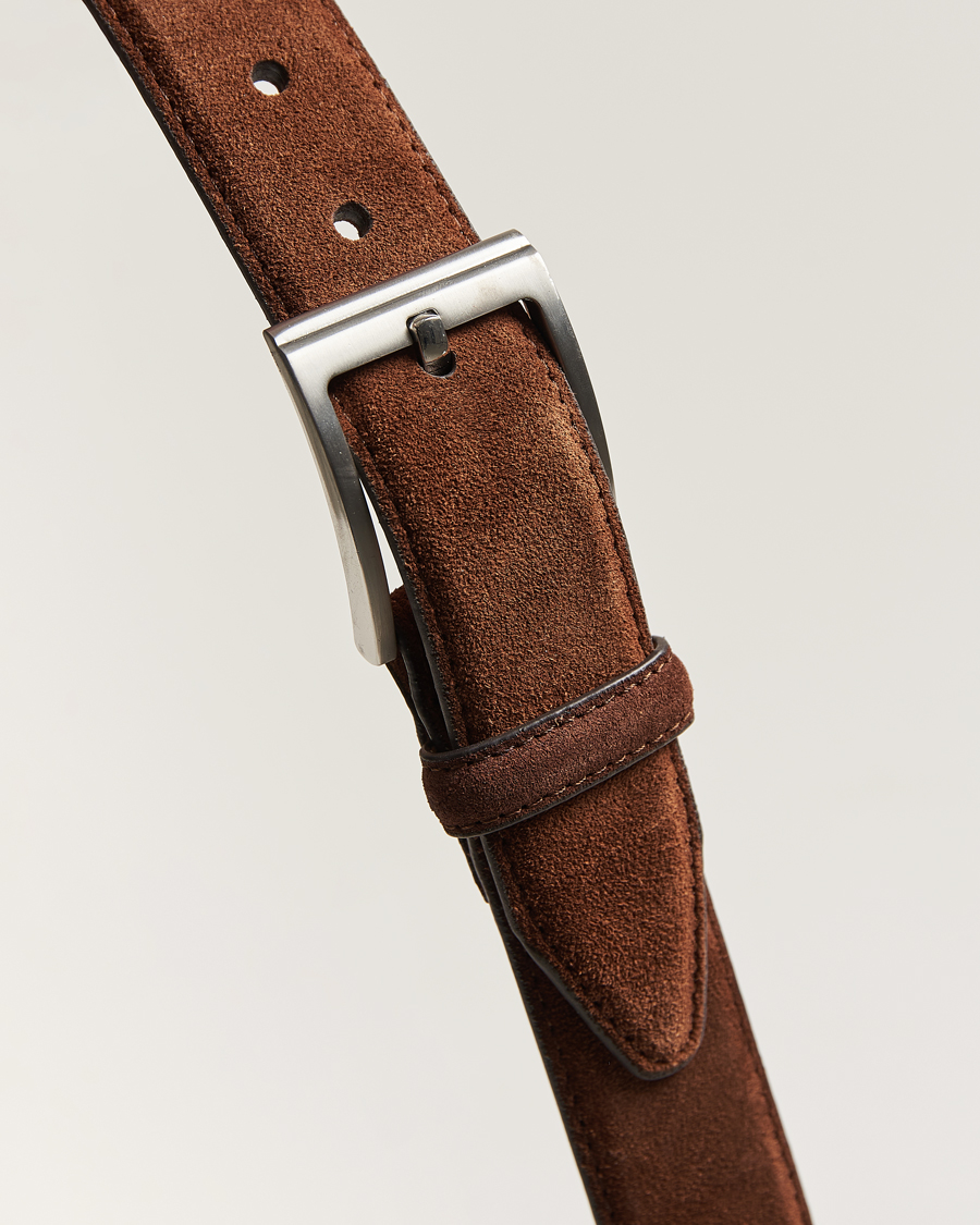 Hombres | Cinturones | Loake Shoemakers | William Suede Belt Brown
