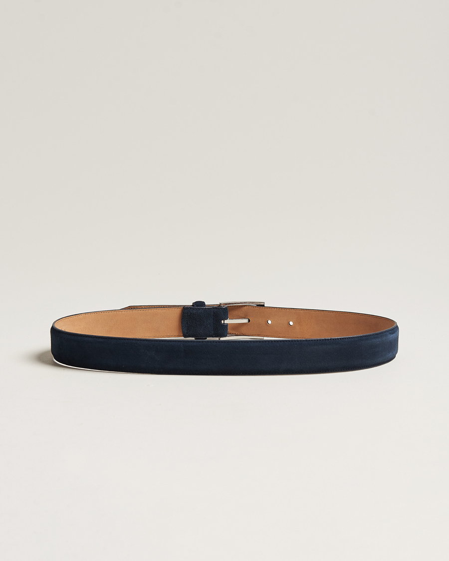 Hombres | Cinturones de cuero | Loake 1880 | William Suede Belt Navy