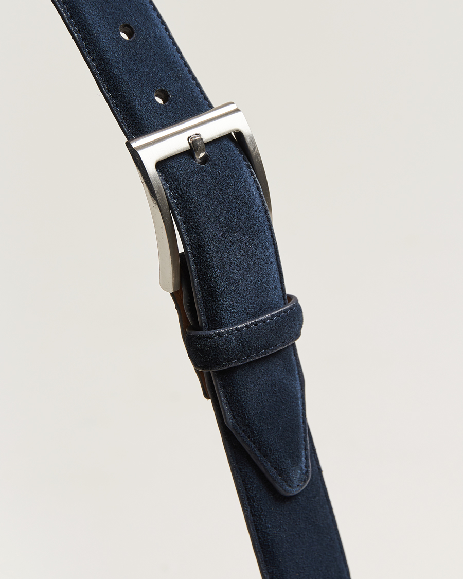 Hombres | Cinturones | Loake Shoemakers | William Suede Belt Navy