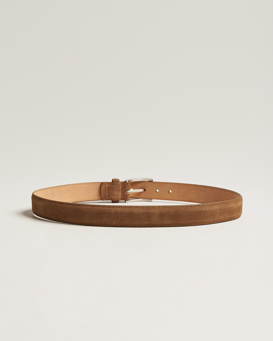 Hombres | Cinturones | Loake Shoemakers | William Suede Belt Tan