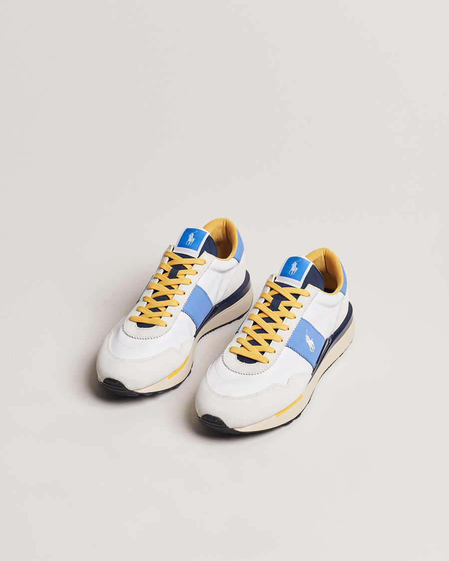 Hombres | Zapatillas blancas | Polo Ralph Lauren | Train 89 Running Sneaker White/Blue/Yellow