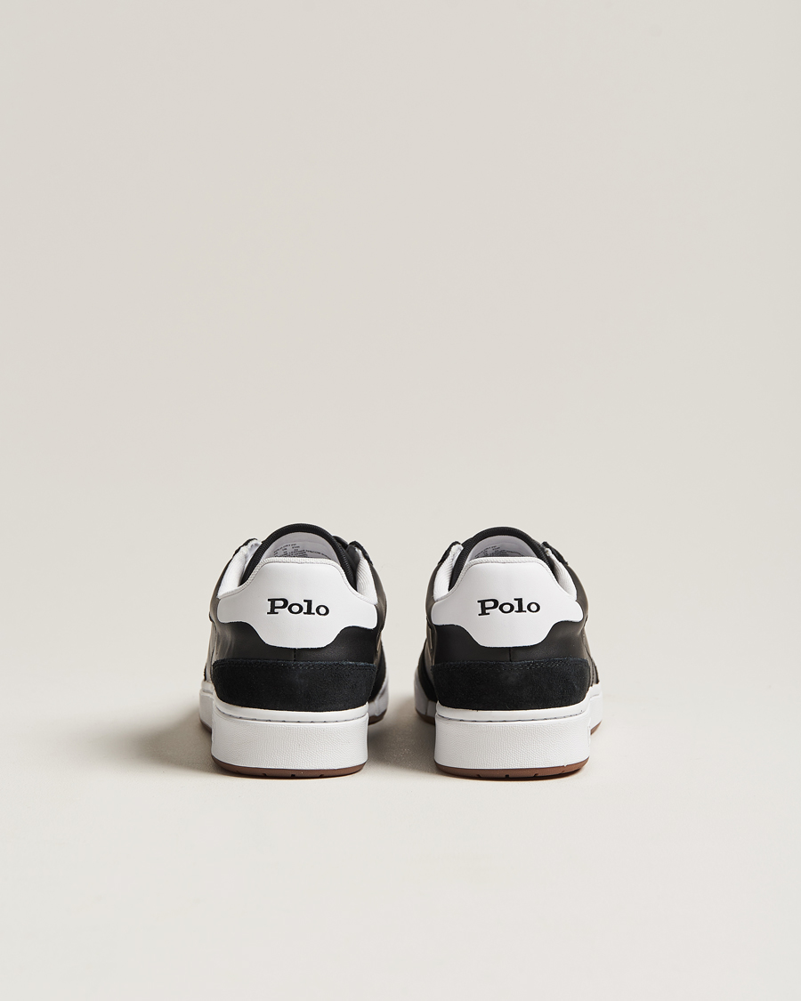 Hombres | Polo Ralph Lauren CRT Leather/Suede Sneaker Black/White | Polo Ralph Lauren | CRT Leather/Suede Sneaker Black/White