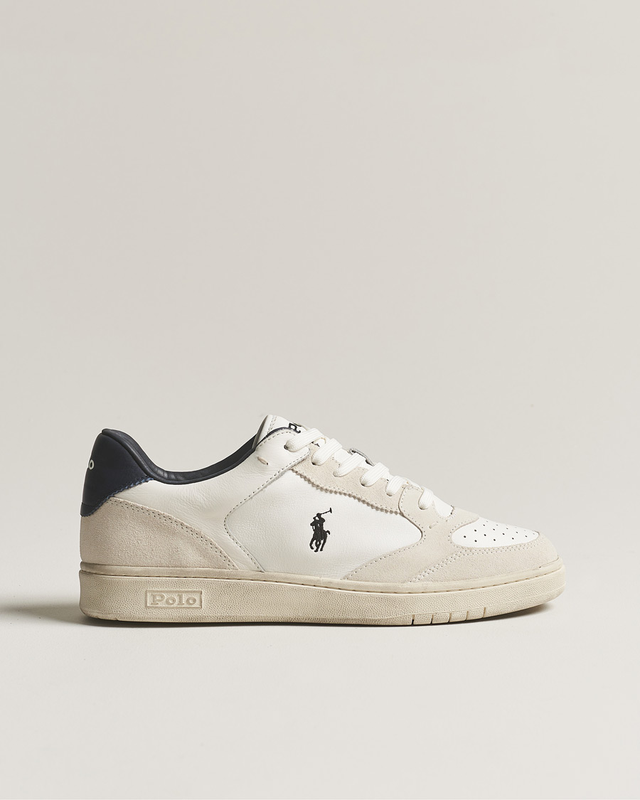 Hombres | Polo Ralph Lauren Court Luxury Leather/Suede Sneaker White | Polo Ralph Lauren | Court Luxury Leather/Suede Sneaker White