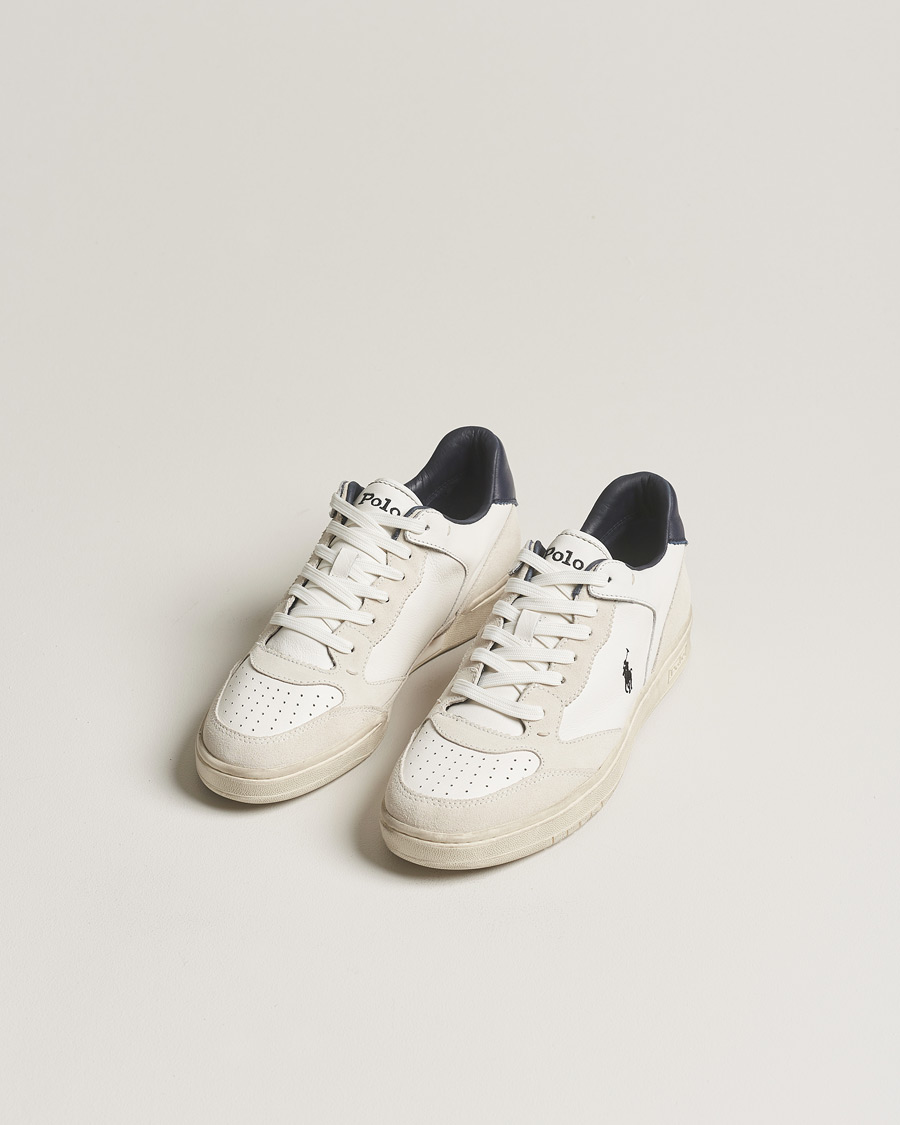 Hombres | Polo Ralph Lauren Court Luxury Leather/Suede Sneaker White | Polo Ralph Lauren | Court Luxury Leather/Suede Sneaker White