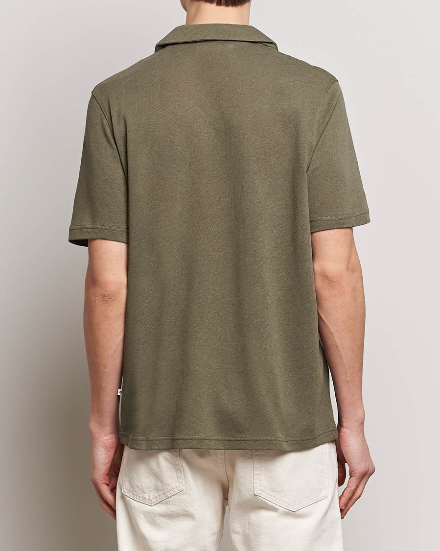Hombres | Camisas | Samsøe Samsøe | Samartin Cotton/Linen Short Sleeve Shirt Dusty Olive