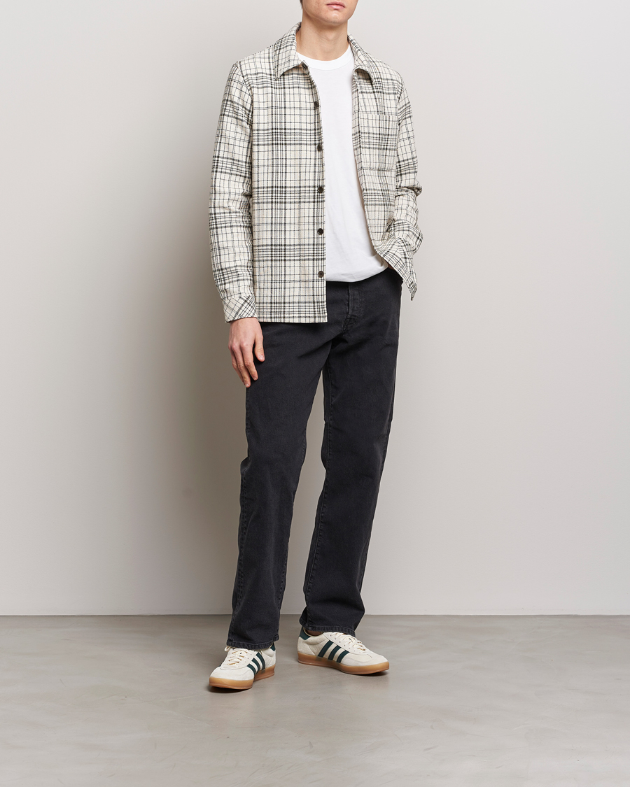 Hombres | Camisas | Samsøe Samsøe | Taka Checked Overshirt Dusty Olive/White