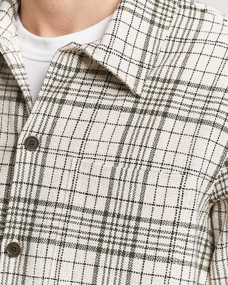Hombres | Camisas | Samsøe Samsøe | Taka Checked Overshirt Dusty Olive/White