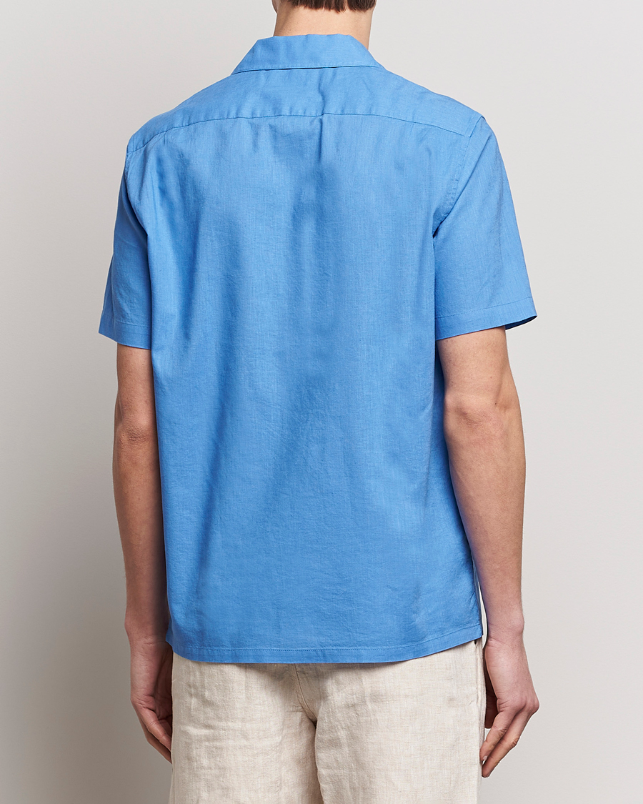 Hombres | Camisas | Samsøe Samsøe | Avan Linen/Cotton Short Sleeve Shirt Super Sonic