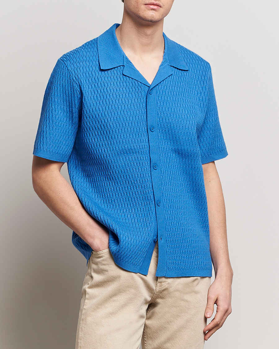 Hombres |  | Samsøe Samsøe | Sagabin Resort Collar Short Sleeve Shirt Super Sonic