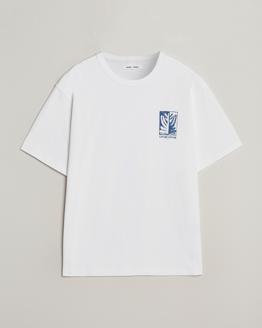 Hombres | Camisetas | Samsøe Samsøe | Sawind Printed Crew Neck T-Shirt White