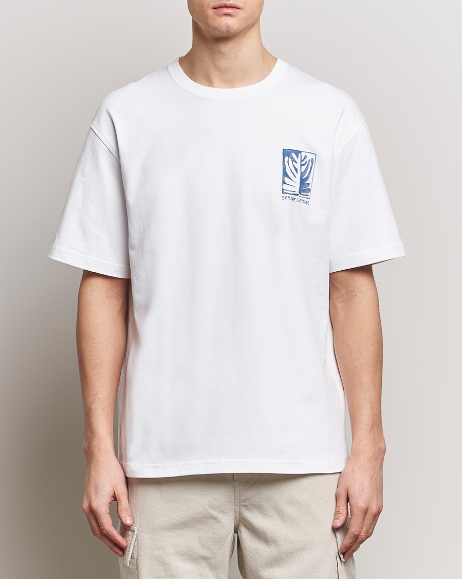 Hombres |  | Samsøe Samsøe | Sawind Printed Crew Neck T-Shirt White