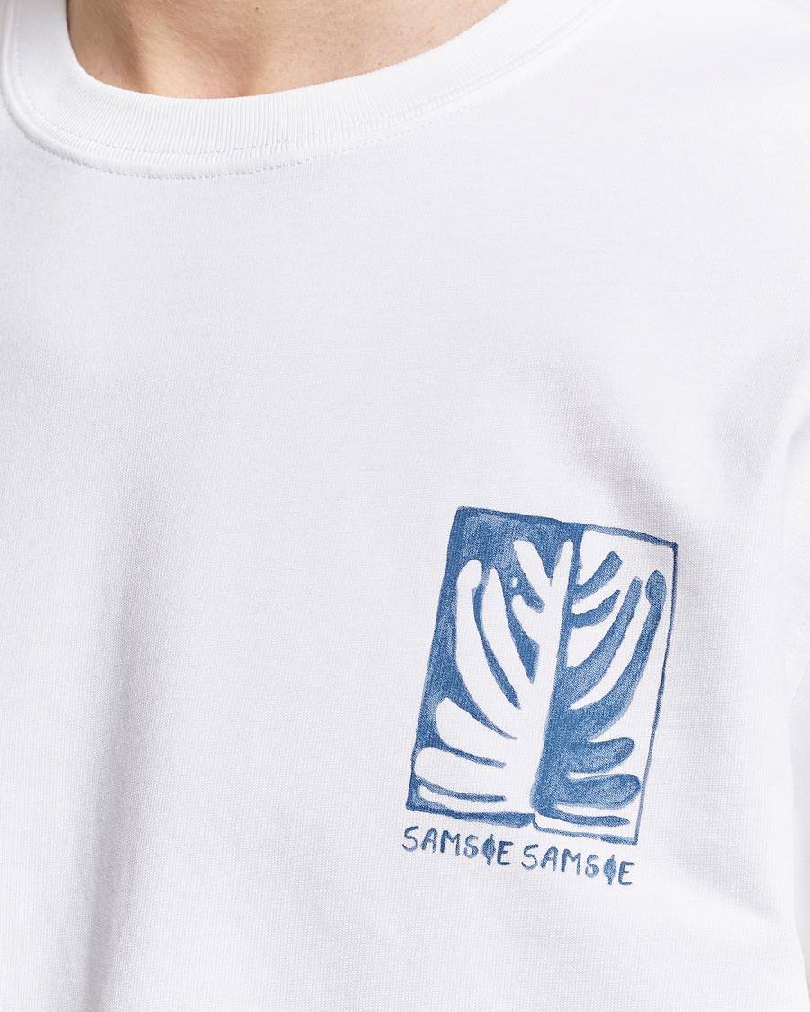Hombres | Camisetas | Samsøe Samsøe | Sawind Printed Crew Neck T-Shirt White