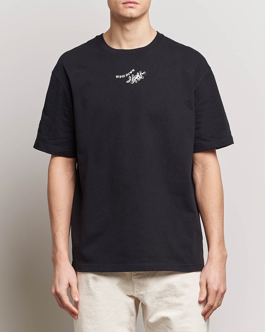 Hombres |  | Samsøe Samsøe | Sawind Printed Crew Neck T-Shirt Black