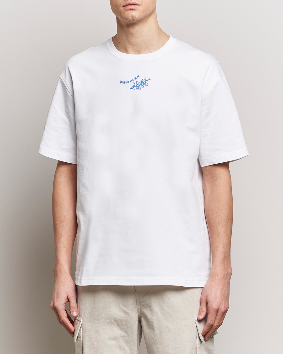 Hombres | Novedades | Samsøe Samsøe | Sawind Printed Crew Neck T-Shirt White