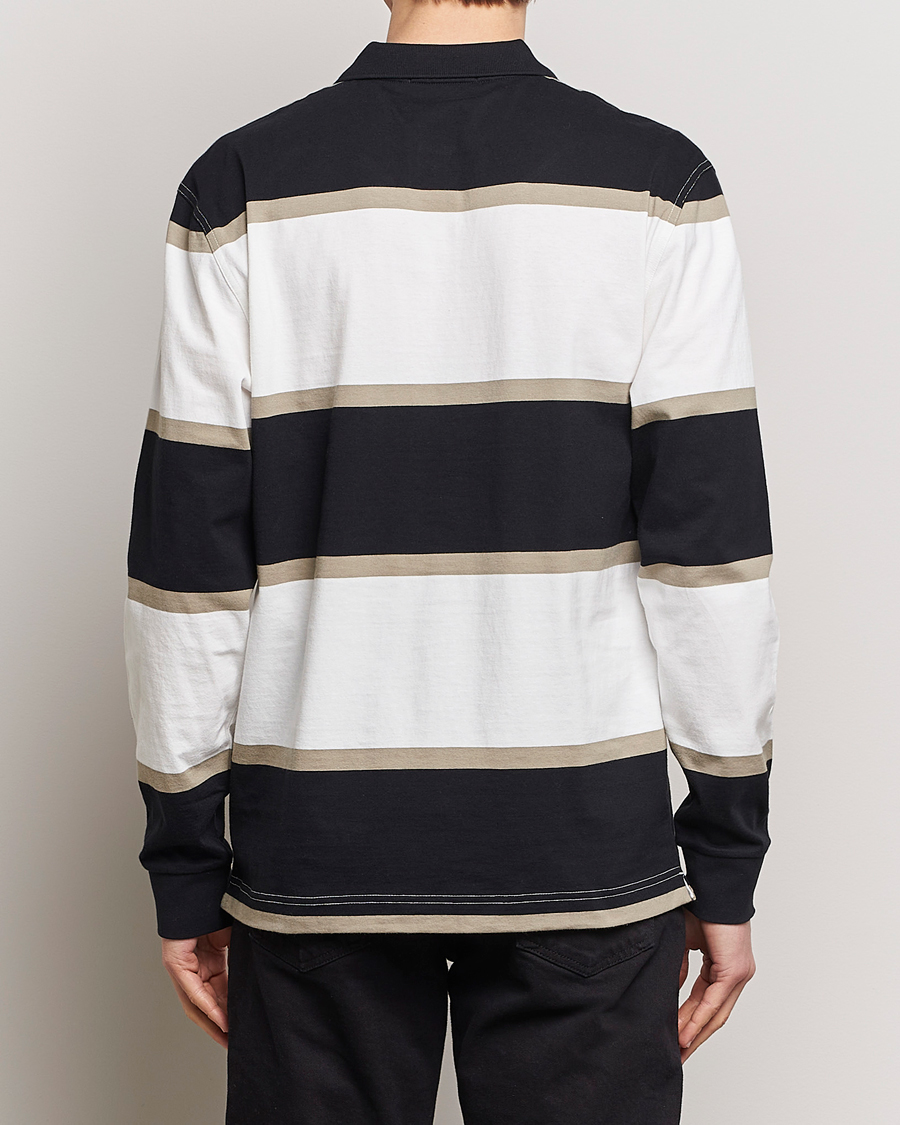 Hombres | Jerséis y prendas de punto | Fred Perry | Relaxed Striped Rugby Shirt Snow White/Navy