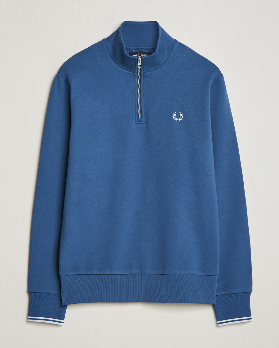 Hombres | Jerséis y prendas de punto | Fred Perry | Half Zip Sweatshirt Midnight Blue