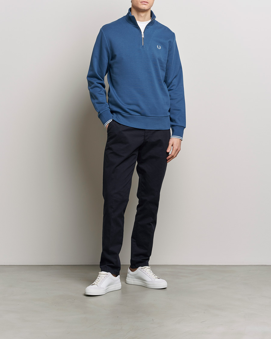 Hombres | Jerséis y prendas de punto | Fred Perry | Half Zip Sweatshirt Midnight Blue