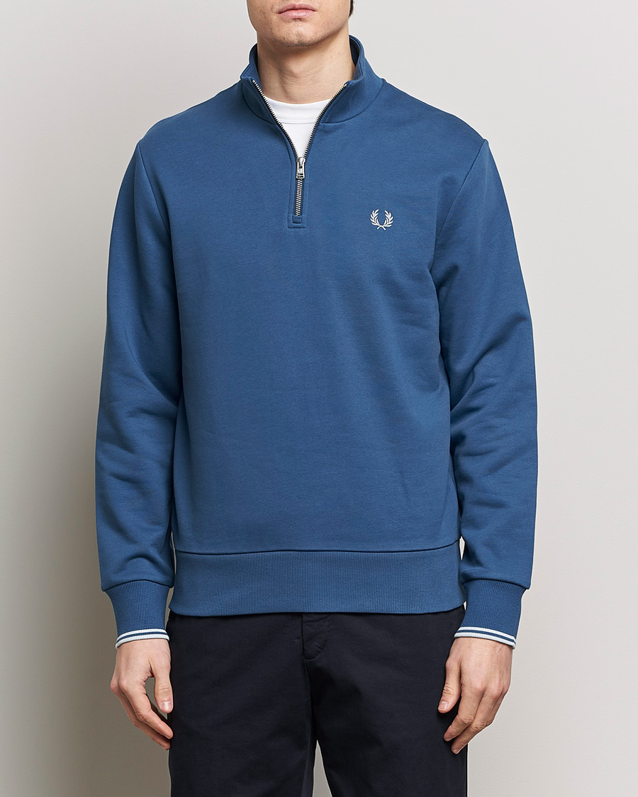 Hombres | Jerséis y prendas de punto | Fred Perry | Half Zip Sweatshirt Midnight Blue