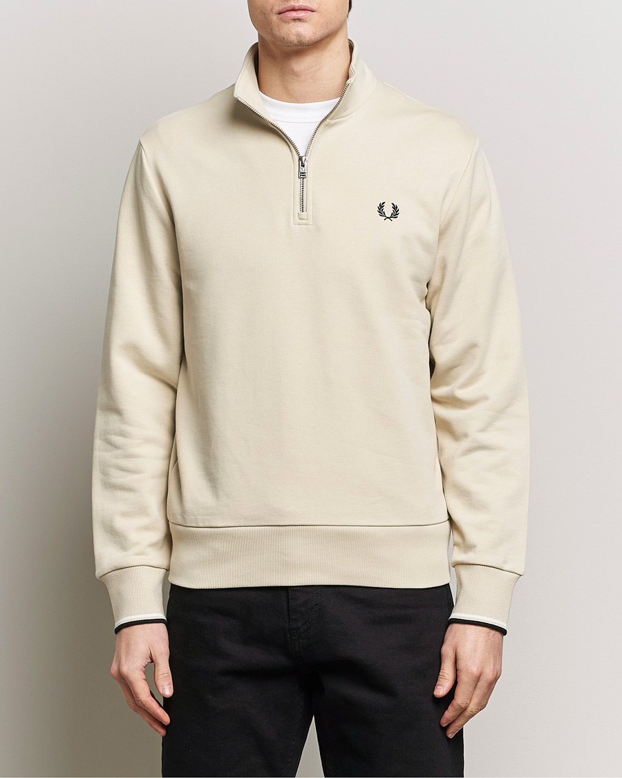 Hombres | Fred Perry | Fred Perry | Half Zip Sweatshirt Oatmeal